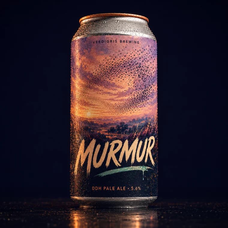 Verdigris murmur beer artwork
